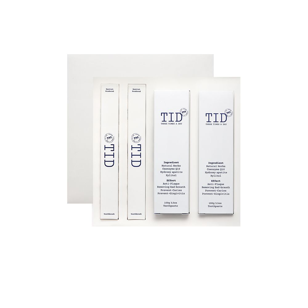 [DR.CHOI'S] TID Original Gift Set 2 Essential Toothpaste + 2 Essential Toothbrushes_ Standing toothbrush,Bad breath, antibacterial, natural ingredients_Made in Korea